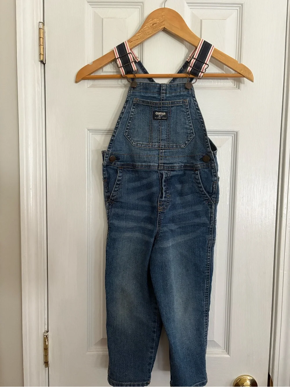 OshKosh B'gosh Blue Denim Overalls with Logo Patch